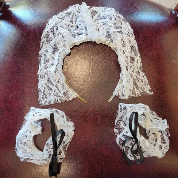 Halloween - French Maid Costume - Medium - Includes Apron, 2 Garters & Headband - Picture 3 of 4